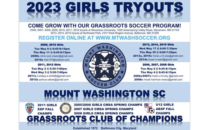 MWSC 2023 GIRLS TRYOUTS